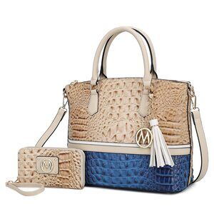 2689 Tote Bag & Wristlet Wallet Purse Set, Vegan Leather Top-Handle